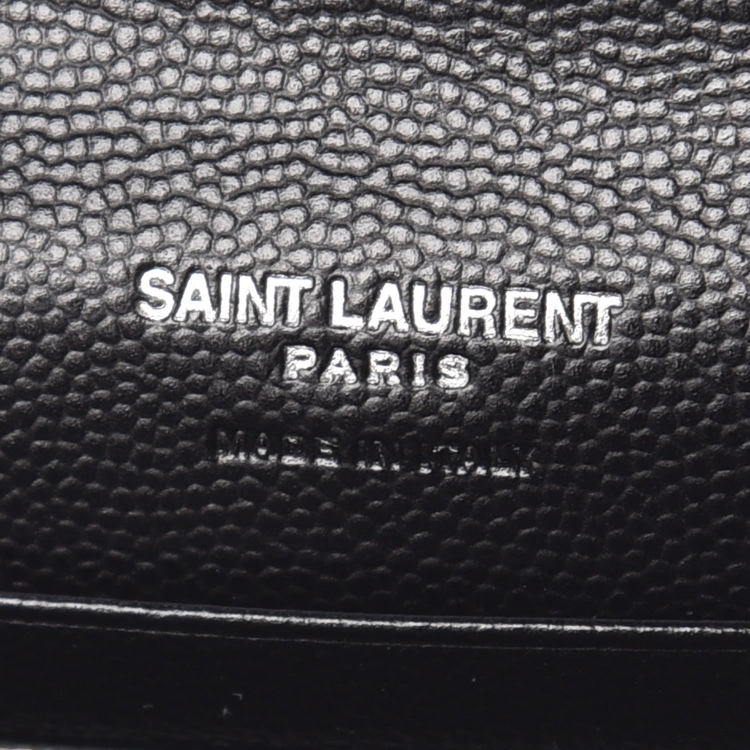 Saint Laurent Grain De Poudre Matelasse Chevron Small Monogram Envelope Wallet Black 8 of 10