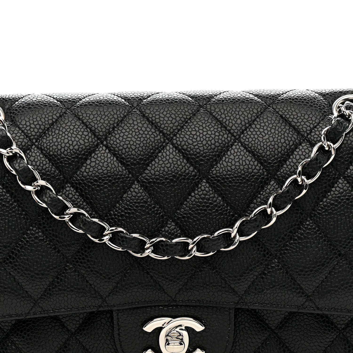 Chanel Caviar Quilted Medium Double Flap Black 8 of 11