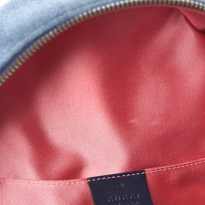 Gucci Kura Denim Matelasse Cubic Pearl Studded GG Marmont Dome Backpack Blue 13 of 13