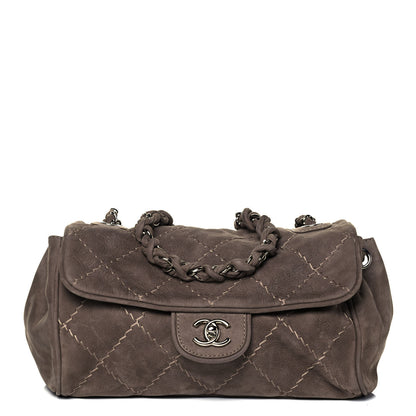 Chanel Suede Ultimate Stitch Flap Light Grey 1 of 9