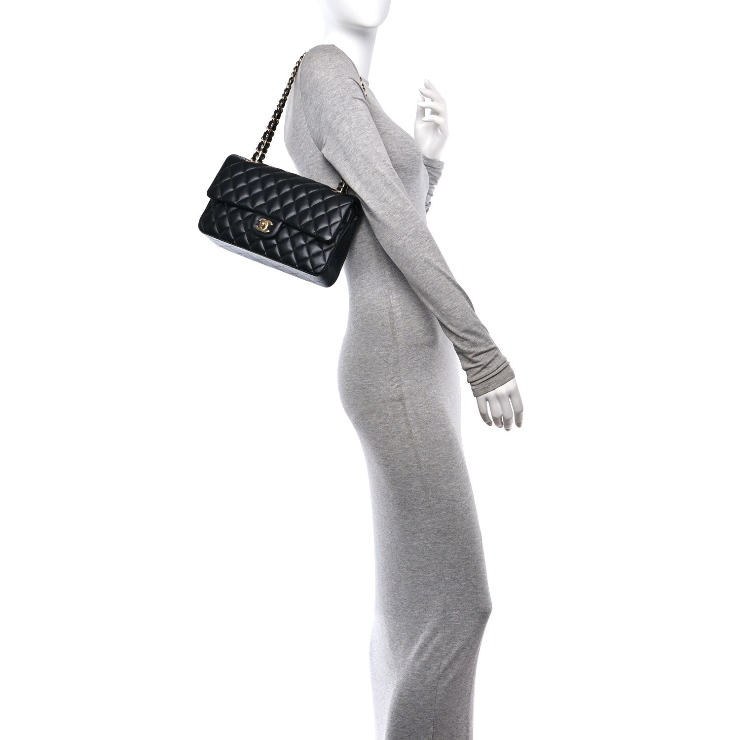 Chanel Lambskin Quilted Medium Double Flap Black 2 of 12