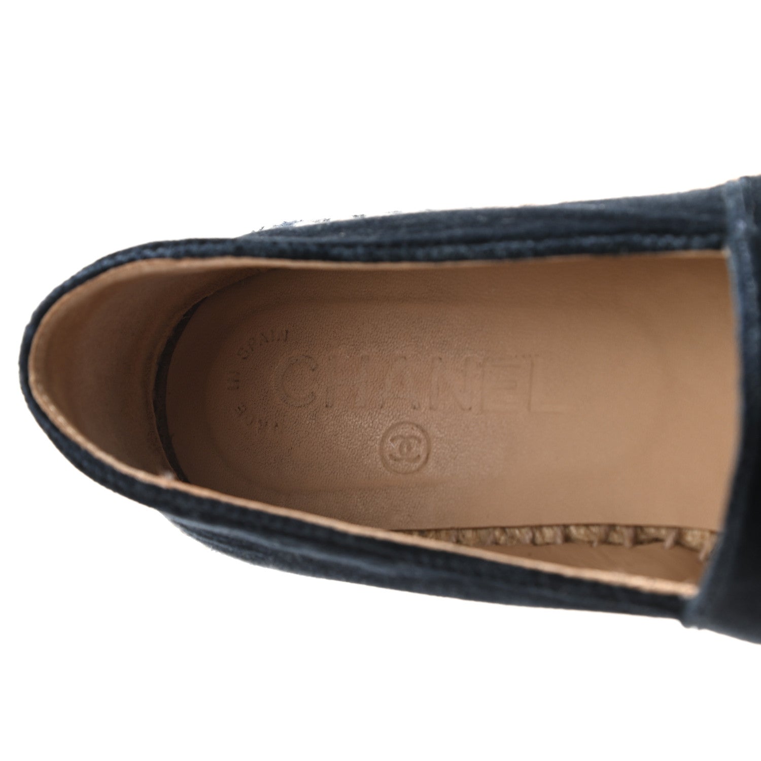 Chanel Velvet CC Espadrilles 37 Dark Navy Black 9 of 14