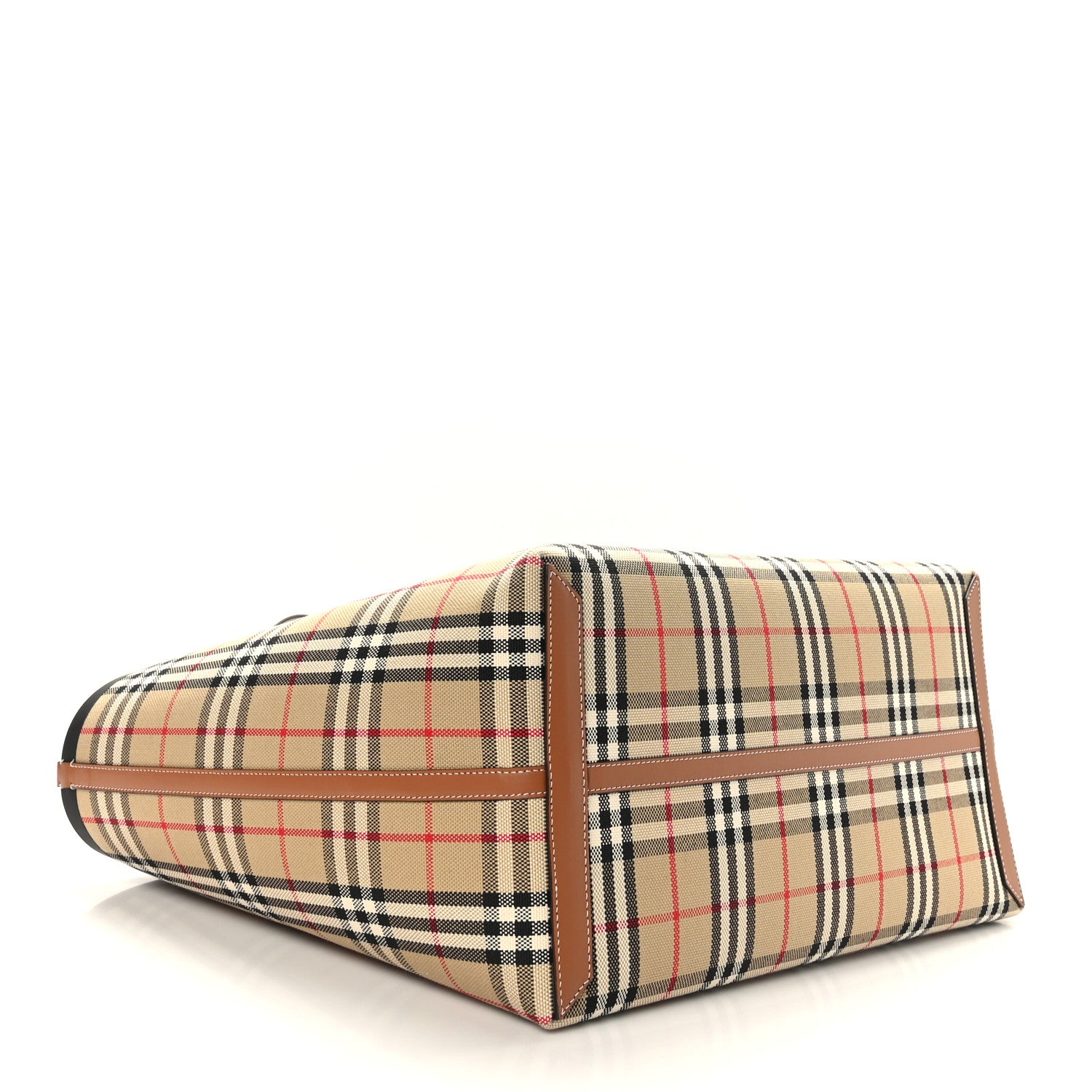 Burberry Cotton Vintage Check Large London Tote Bag Briar Brown Black 5 of 11