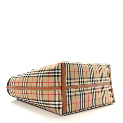 Burberry Cotton Vintage Check Large London Tote Bag Briar Brown Black 5 of 11