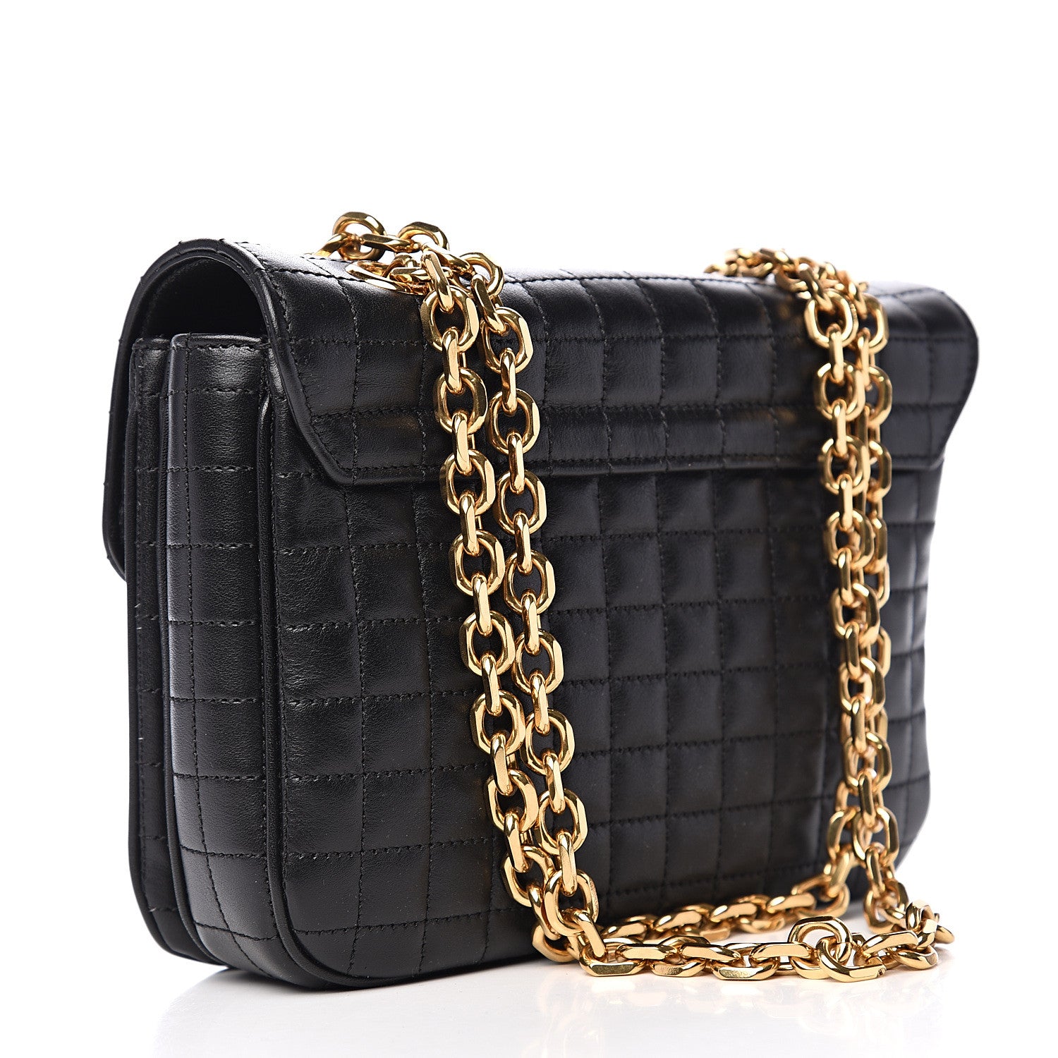 Celine Calfskin Quilted Medium C Bag Black 2 of 8