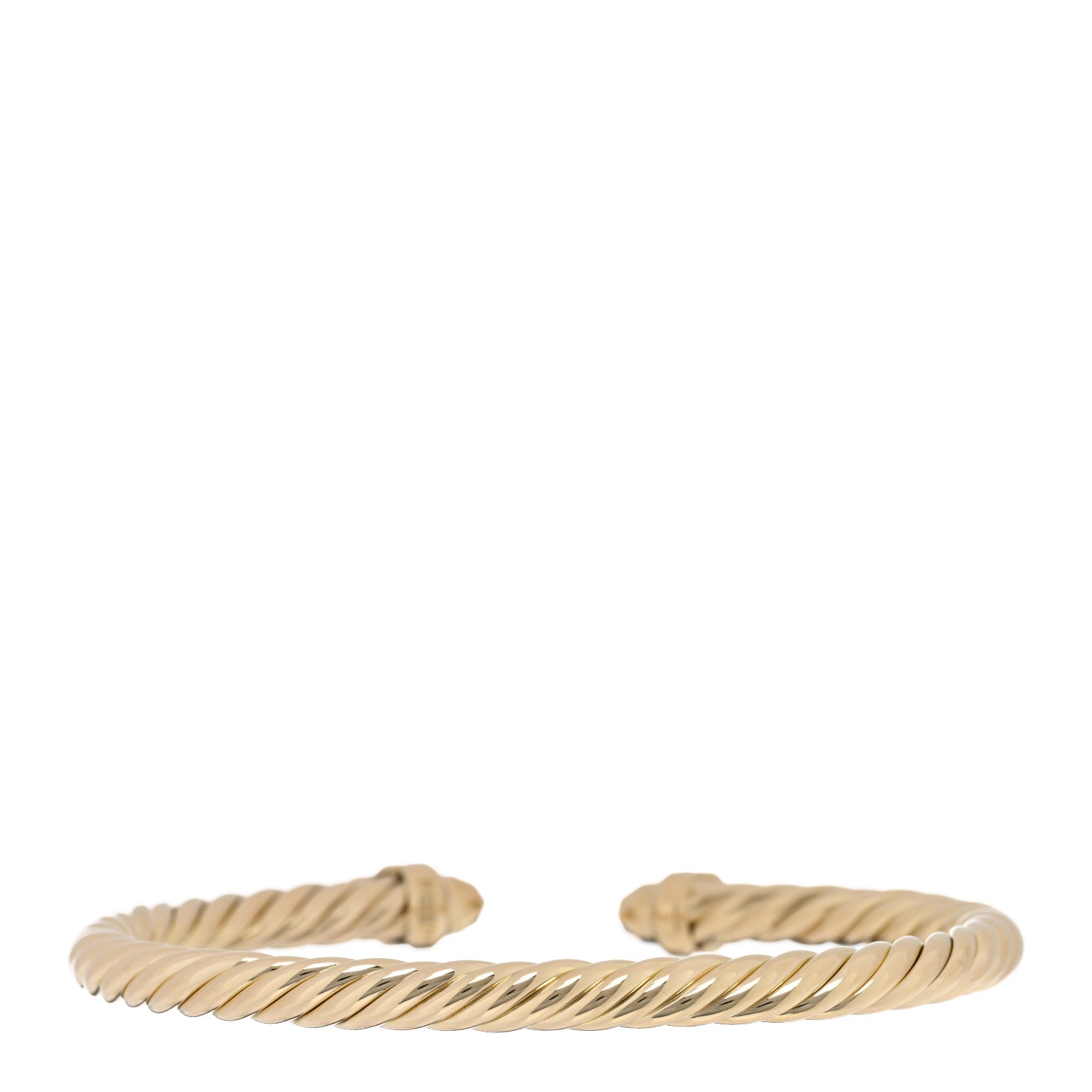 David Yurman 18K Yellow Gold Diamond 5mm Empire Cable Bracelet 2 of 3