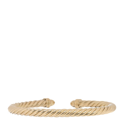 David Yurman 18K Yellow Gold Diamond 5mm Empire Cable Bracelet 2 of 3