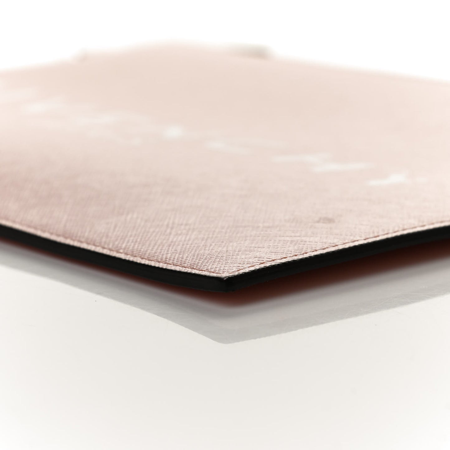 Textured Coated Canvas Iconic Prints Flat Medium Clutch Bag Pink