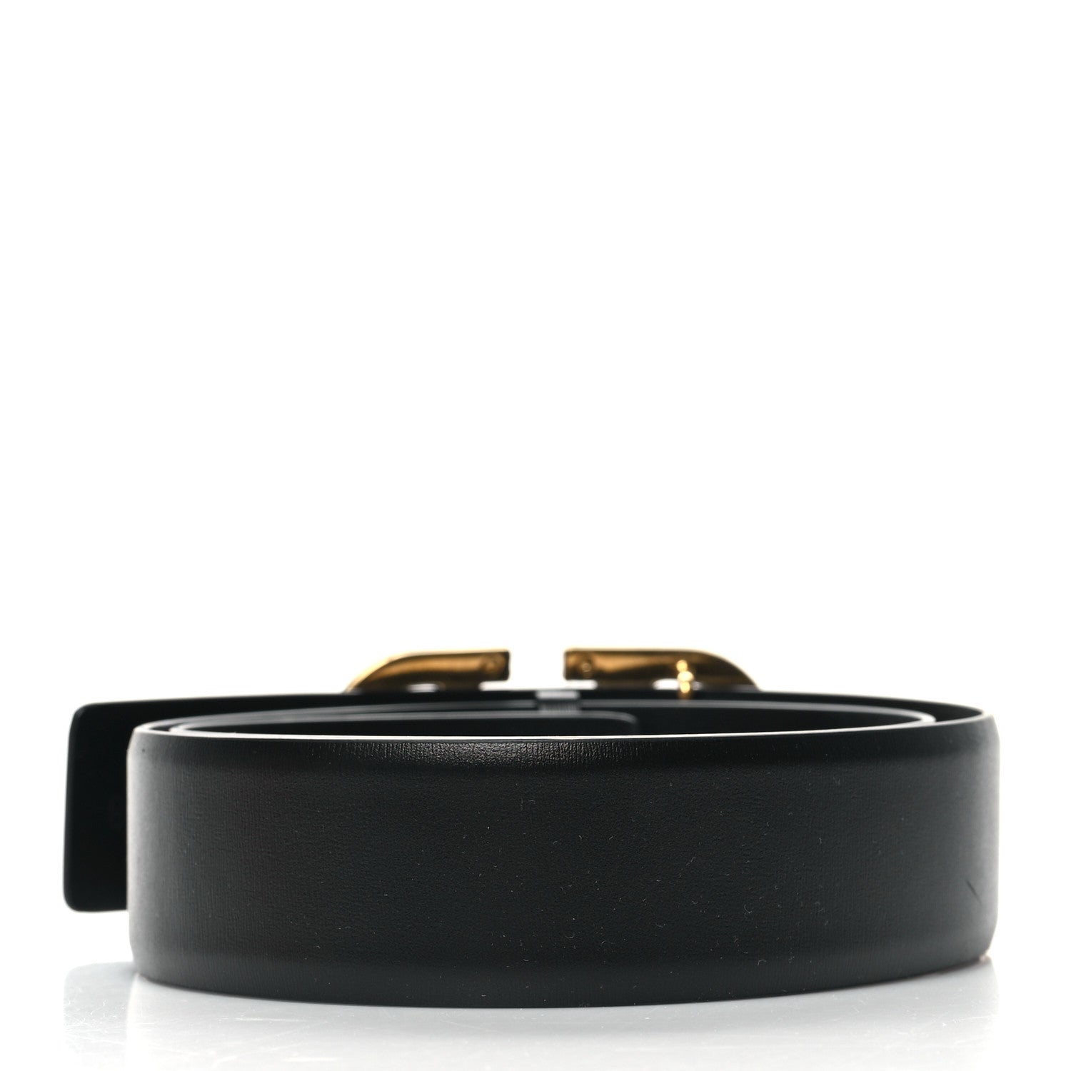 Valentino Garavani Glossy Calfskin Monochrome 40mm VLogo Belt 80 32 Black 2 of 5
