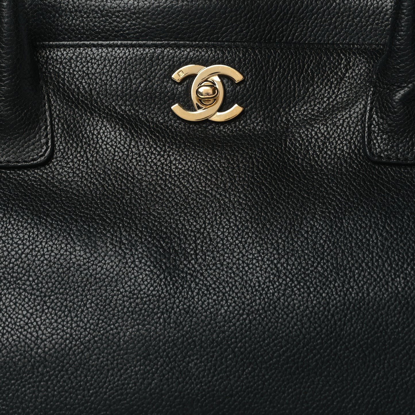 Calfskin Cerf Executive Shopper Tote Black