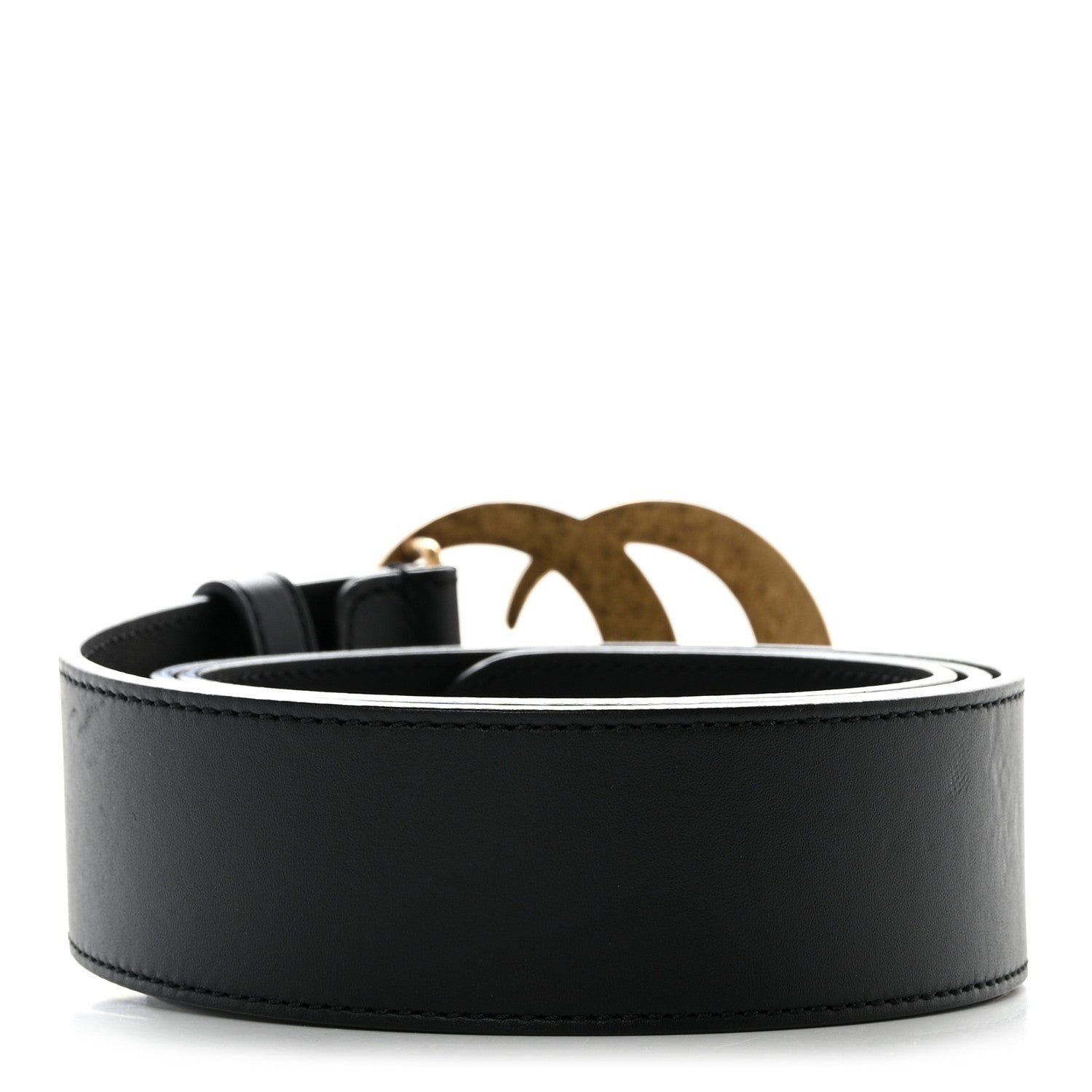 Gucci Moon Calfskin Pearl Double G 40mm Belt 90 36 Black Cream 2 of 6