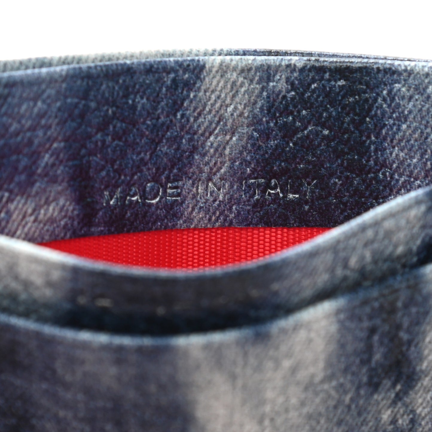 Calfskin Loubisky Studded Kios Card Holder Blue