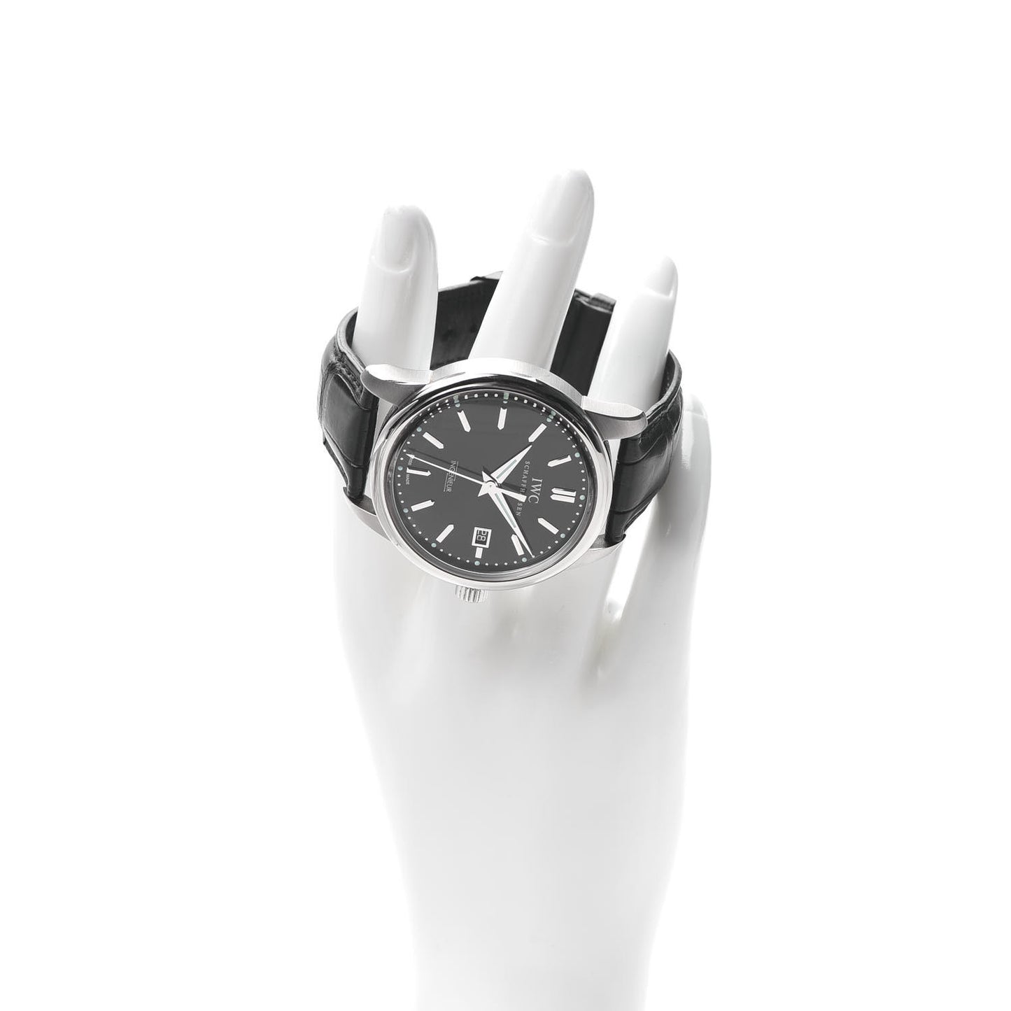 Stainless Steel Alligator 42.5mm Ingenieur 1955 Automatic Watch Black IW323301