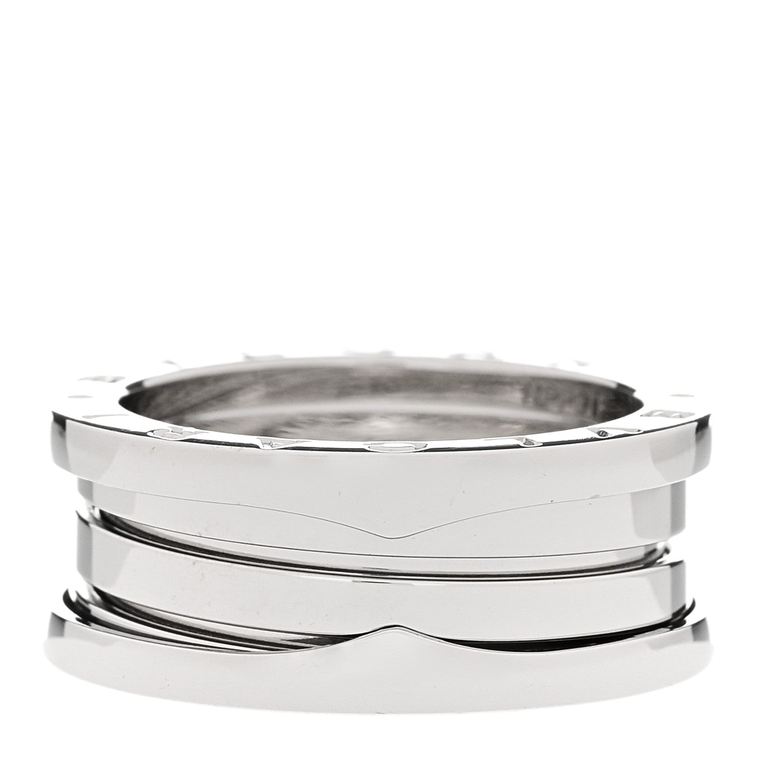 Bulgari 18K White Gold B.Zero1 Two-Band Ring 54 6.75 3 of 8