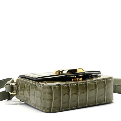 Chloe Calfskin Crocodile Embossed Mini C Double Carry Misty Forest 4 of 10