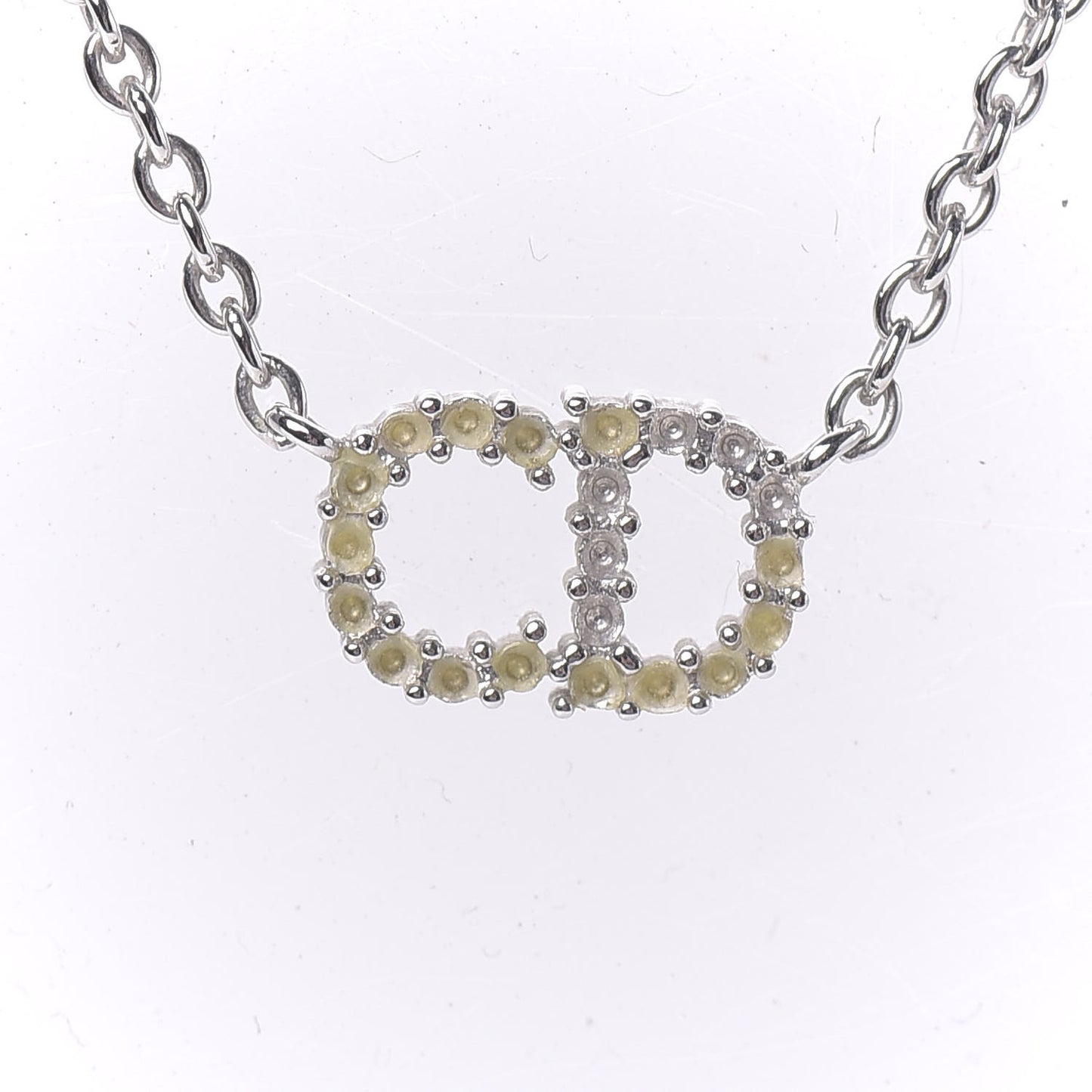 Metal Crystal Clair D Lune Necklace Silver