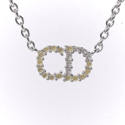 Christian Dior Metal Crystal Clair D Lune Necklace Silver 5 of 6