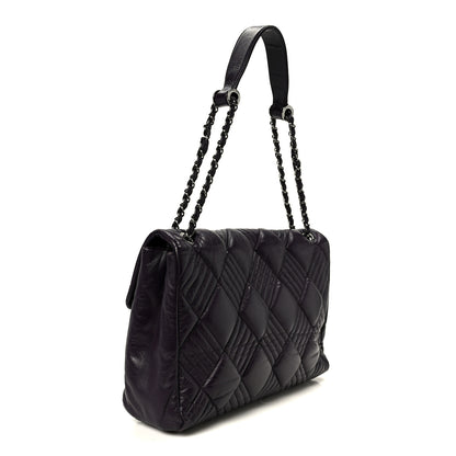 Chanel Lambskin In And Out XL Maxi Flap Dark Purple 3 of 11