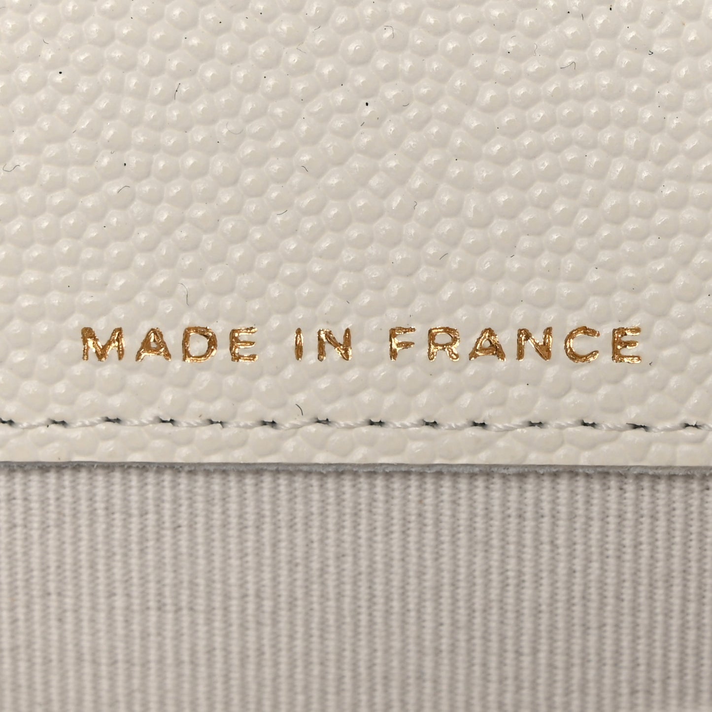 Caviar Quilted Flap Card Holder Wallet White