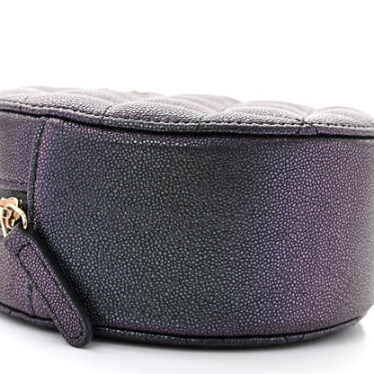 Chanel Iridescent Caviar Quilted Round Clutch With Chain Black 9 of 10