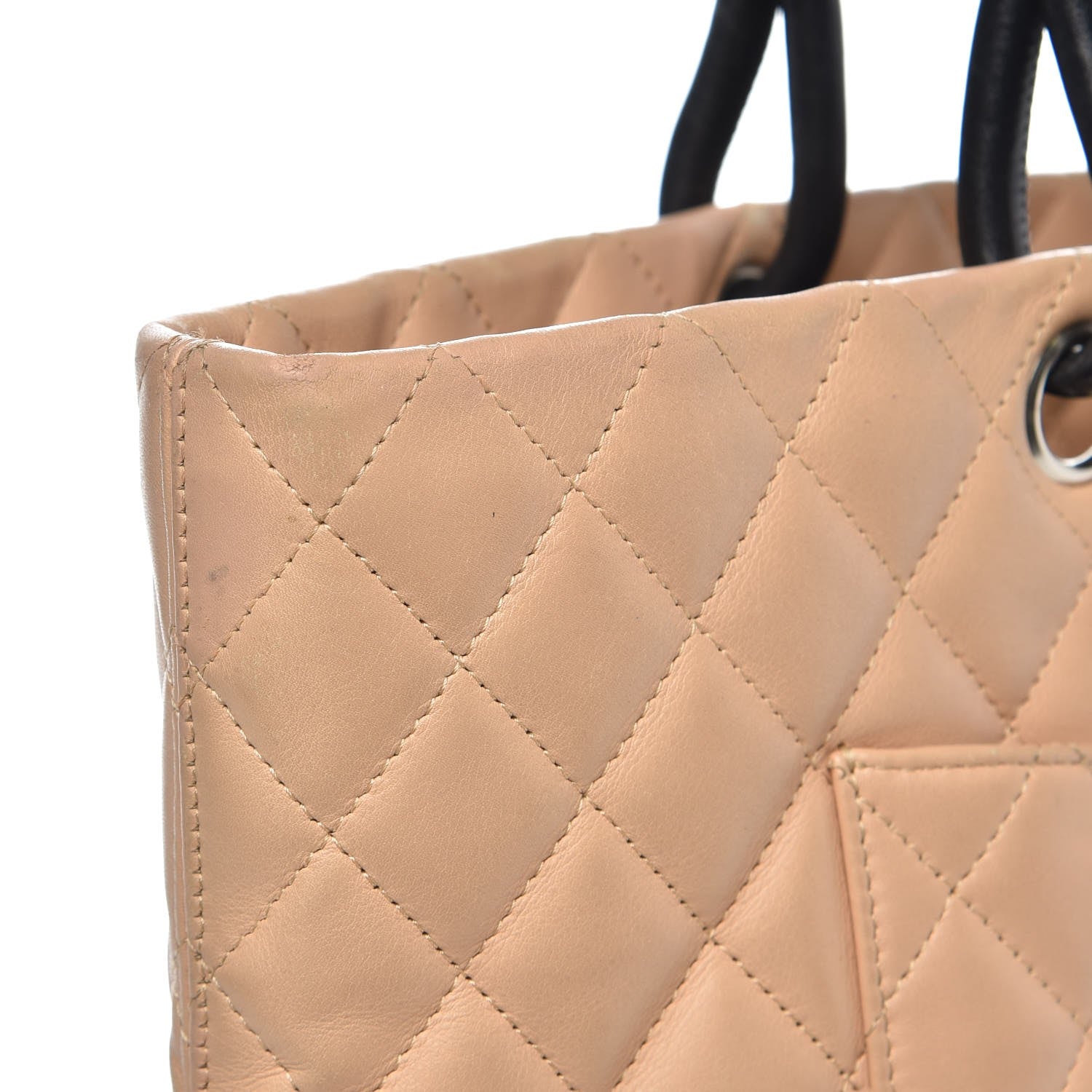 Chanel Calfskin Quilted Large Cambon Tote Beige Black 11 of 11