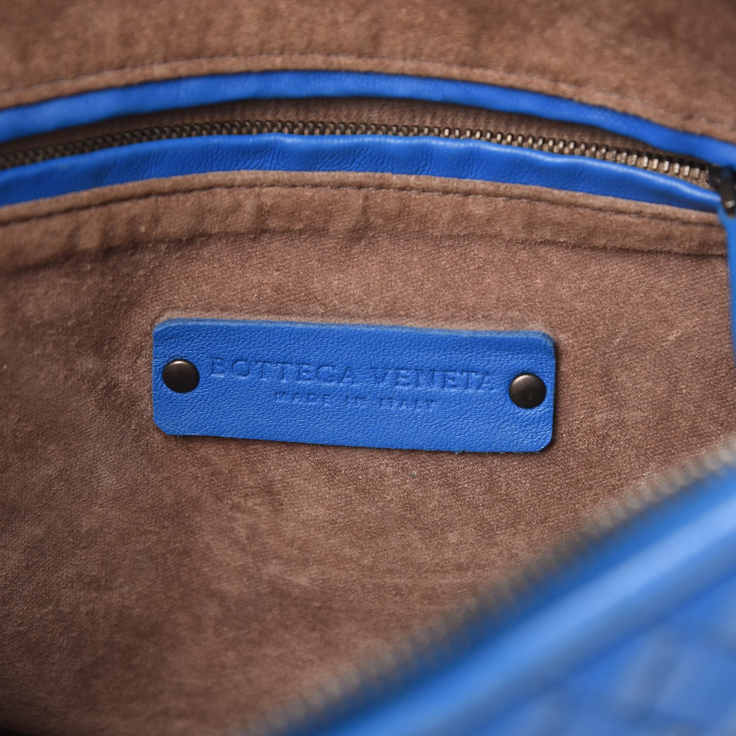 Nappa Intrecciato Nodini Bag Signal Blue
