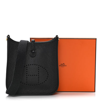 Hermes Taurillon Clemence Evelyne TPM Black 11 of 11