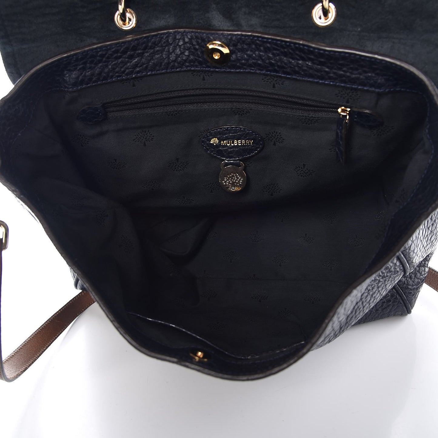 Shiny Grain Polly Push Lock Satchel Midnight