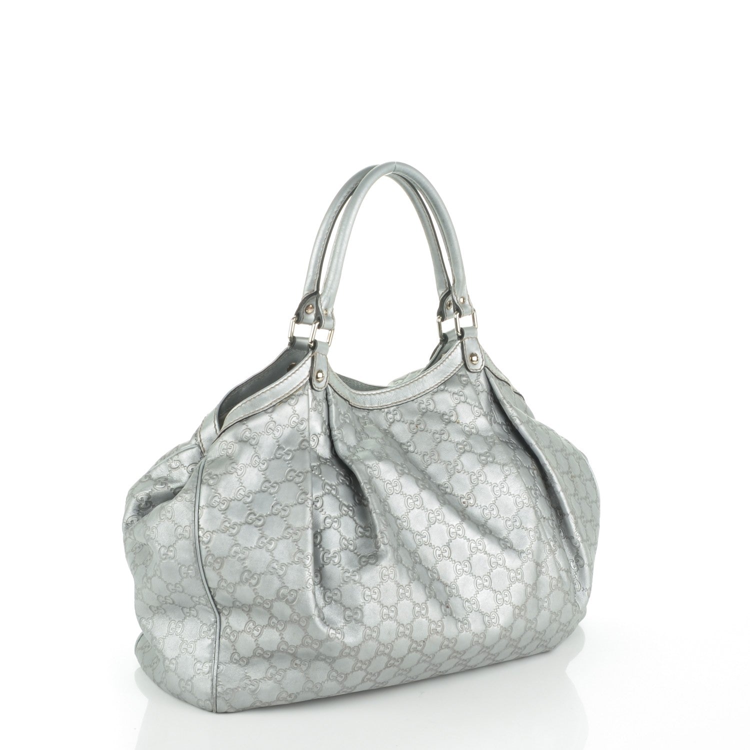 Gucci Guccissima Large Sukey Tote Silver 3 of 7