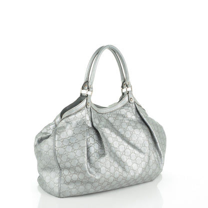 Gucci Guccissima Large Sukey Tote Silver 3 of 7