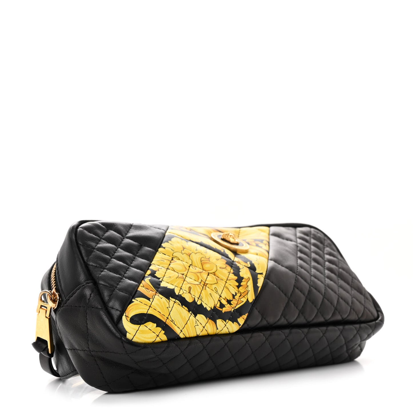 Nappa Barocco Printed Quilted Vanitas Medea Belt Bag Black