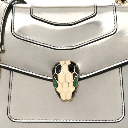 Bulgari Metallic Calfskin Serpenti Forever Top Handle Silver 8 of 12