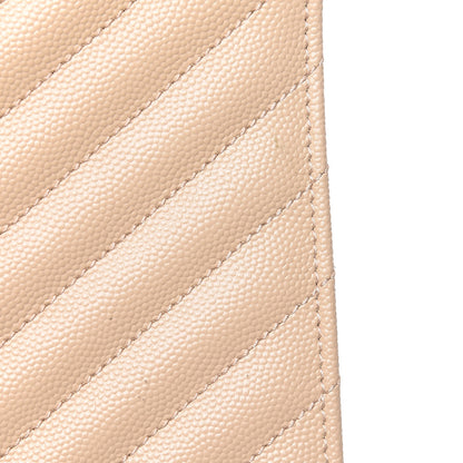 Saint Laurent Grain De Poudre Matelasse Chevron Large Monogram Satchel Dark Beige 10 of 10