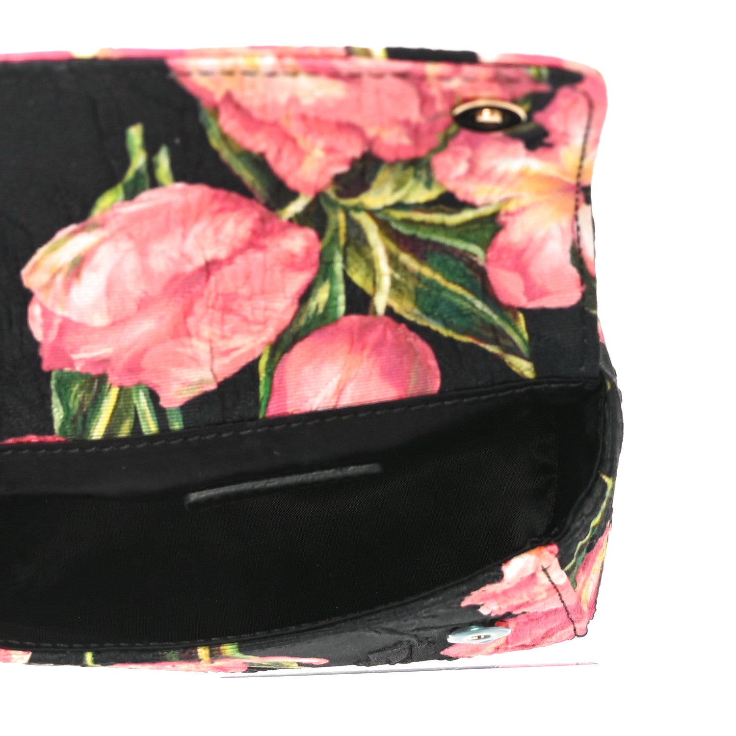 Dolce & Gabbana Brocade Childrens Tulip Print Miss Sicily Satchel Black Multicolor 5 of 9