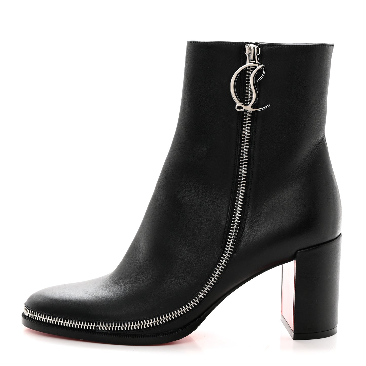 Calfskin CL Zip 70 Ankle Bootie 38 Black