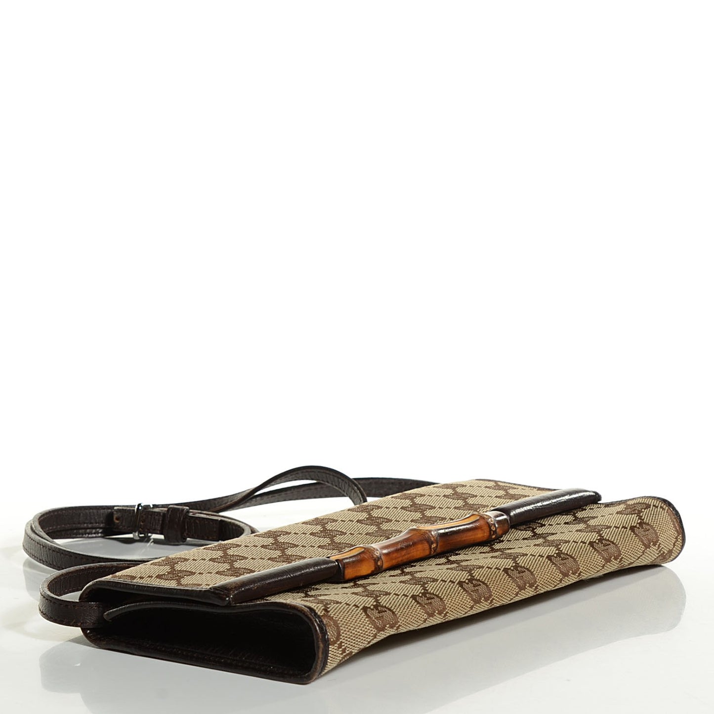 Monogram Bamboo Bar Clutch Brown