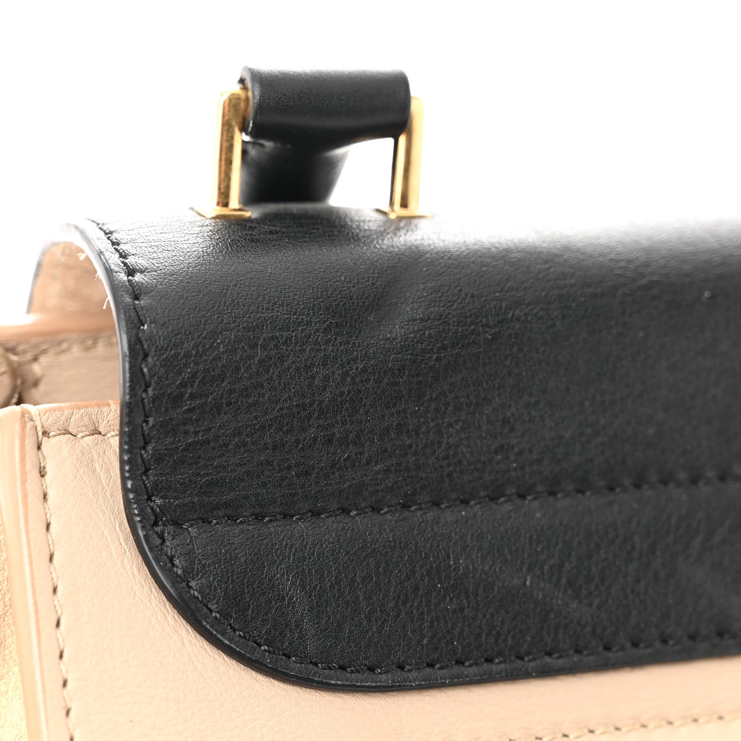 Celine Smooth Calfskin Suede Large Bi-Color Trapeze Black Dune 13 of 16