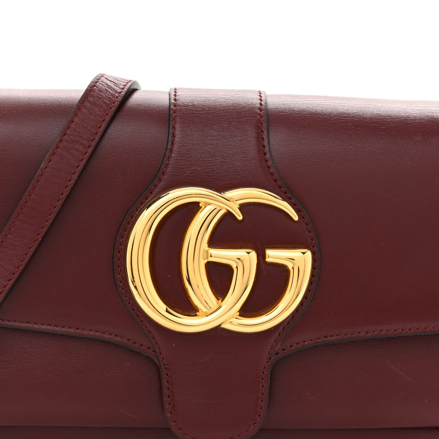 Gucci Vitello Palmellato Lux Small Arli Flap Shoulder Bag Vintage Bordeaux 8 of 16