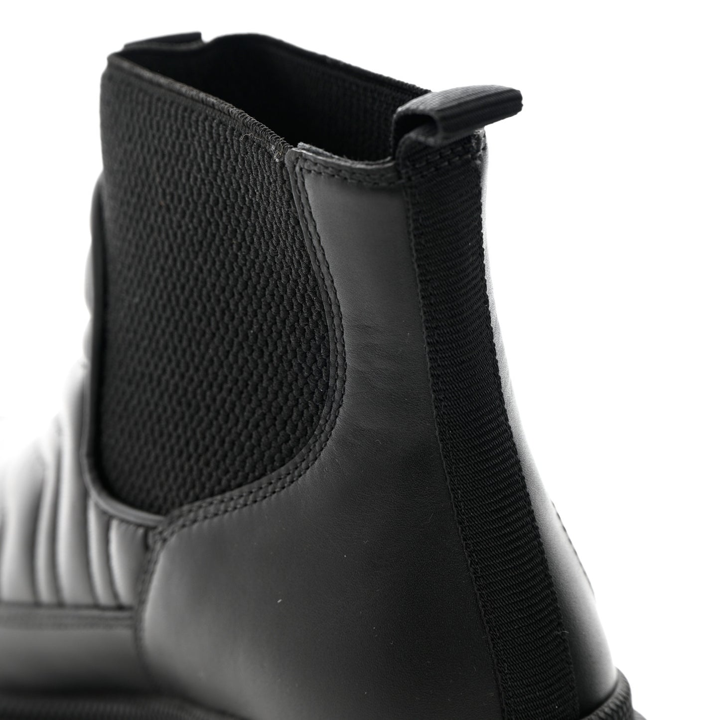Calfskin Nappa Matelasse Frances Chelsea Boots 35 Black