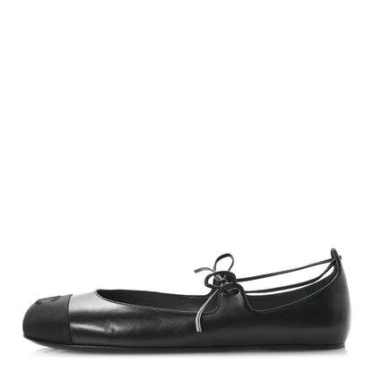 Chanel Lambskin Grosgrain Mary Jane Flats 38.5 Black 1 of 9