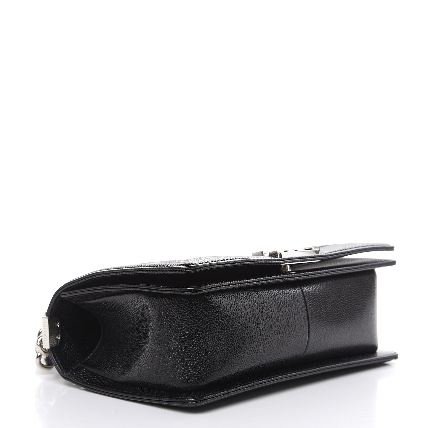 Caviar Chevron Quilted Medium Boy Flap Black