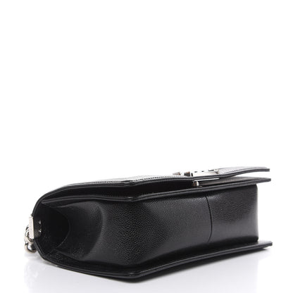 Chanel Caviar Chevron Quilted Medium Boy Flap Black 4 of 11