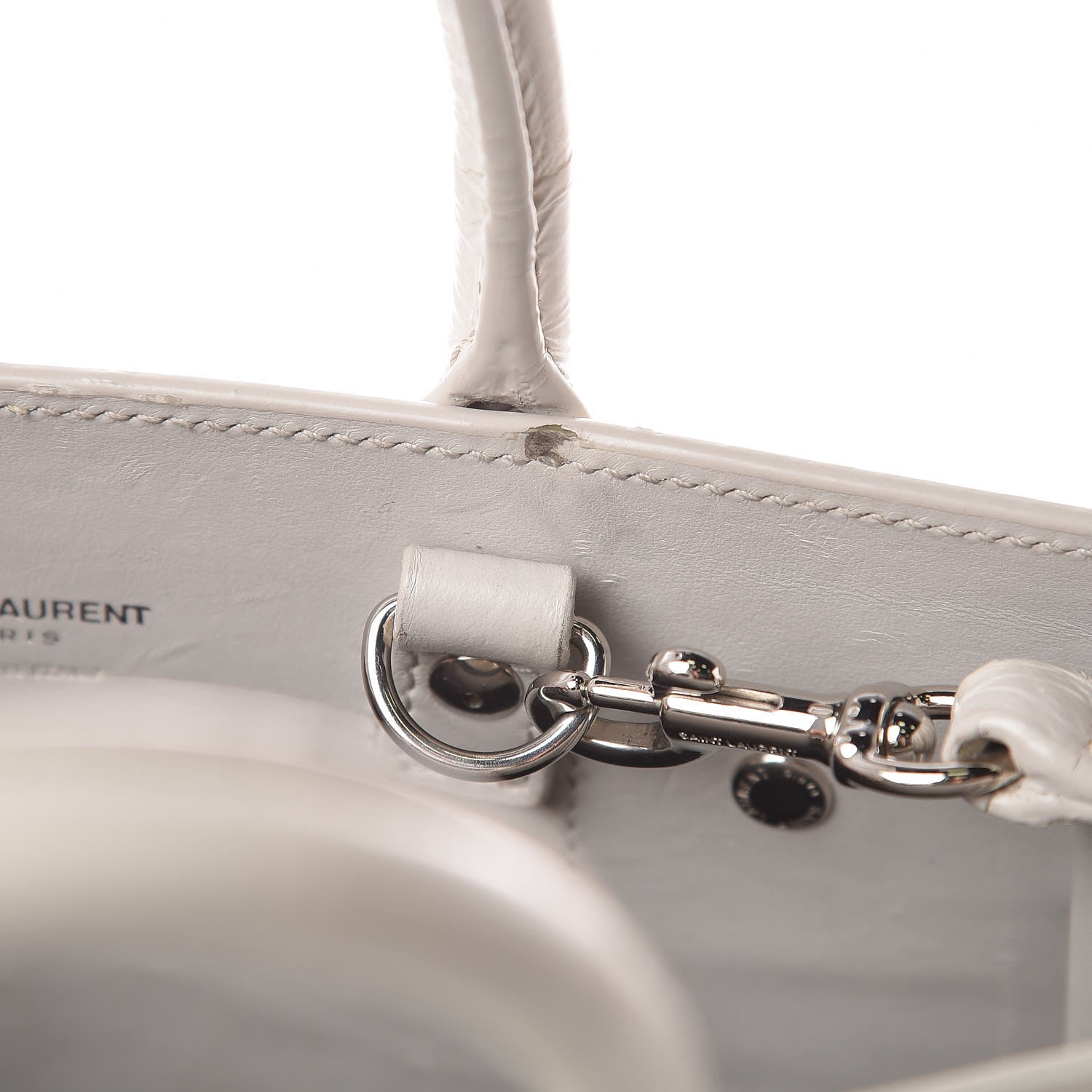 Saint Laurent Croc Calfskin Embossed Nano Sac De Jour Cream Souffle 10 of 15
