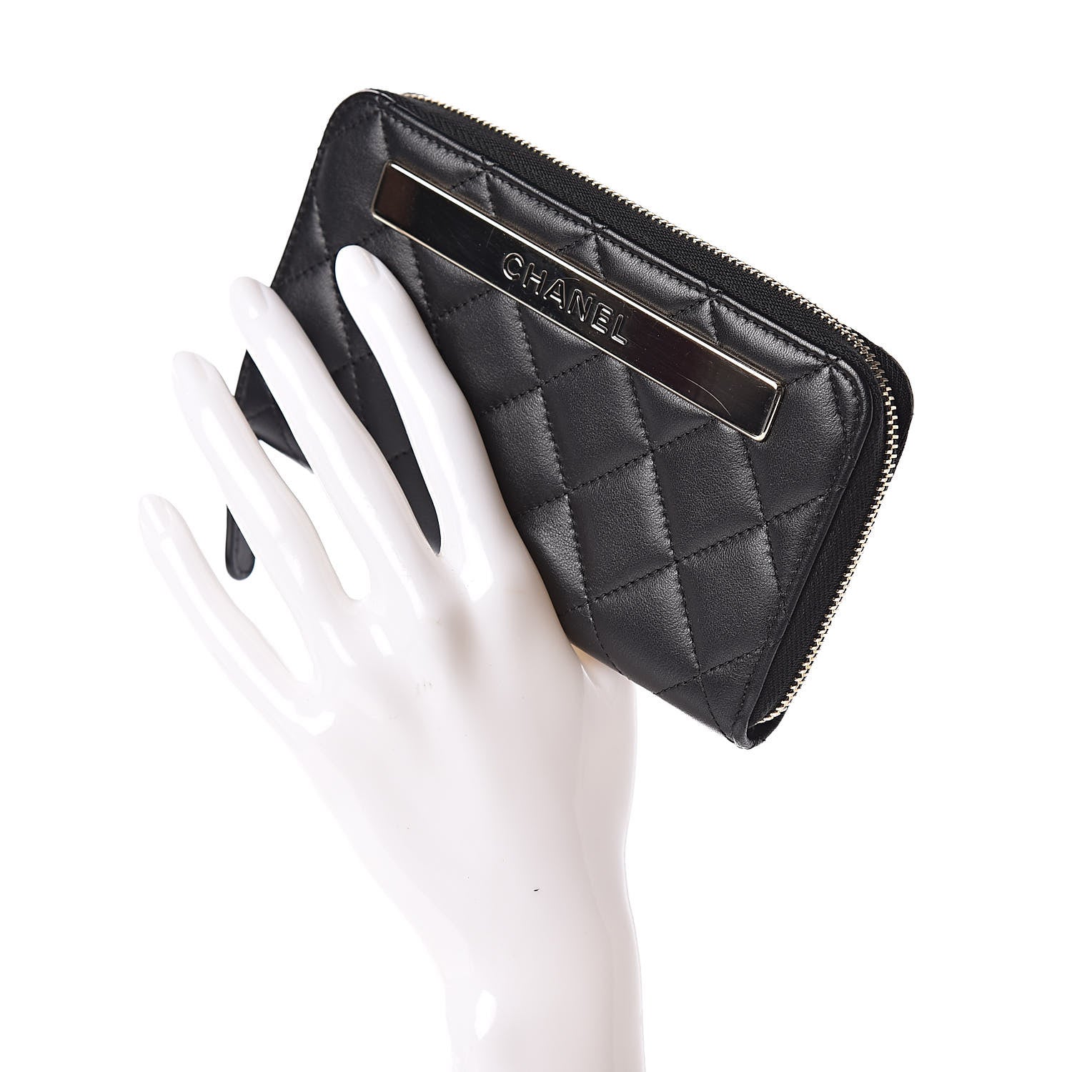 Chanel Lambskin Quilted Small Trendy CC Zip Around Wallet Black 2 of 9