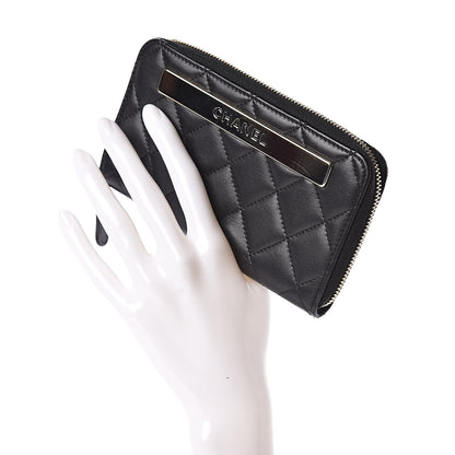 Chanel Lambskin Quilted Small Trendy CC Zip Around Wallet Black 2 of 9