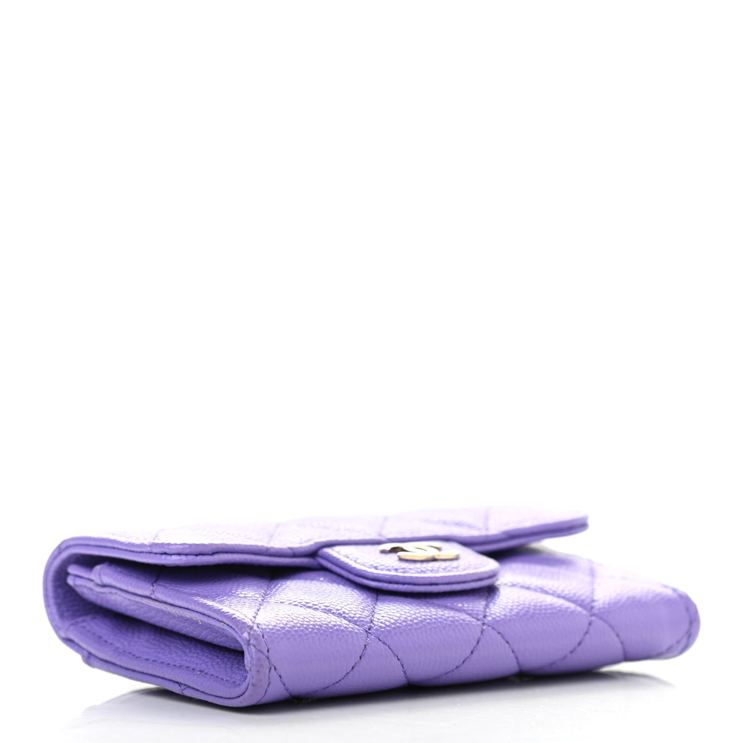 Chanel Caviar Quilted Flap Card Holder Wallet Purple 4 of 8