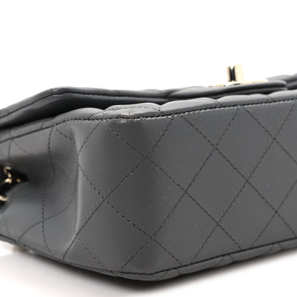 Chanel Lambskin Quilted Mini Rectangular Flap Dark Grey 10 of 12