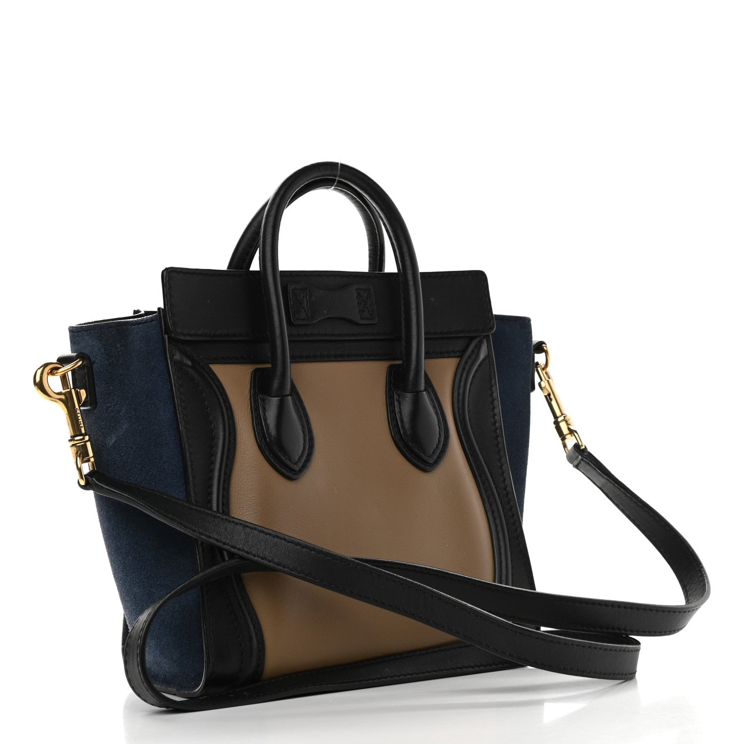 Celine Calfskin Suede Nano Tri-Color Luggage Sand 3 of 12