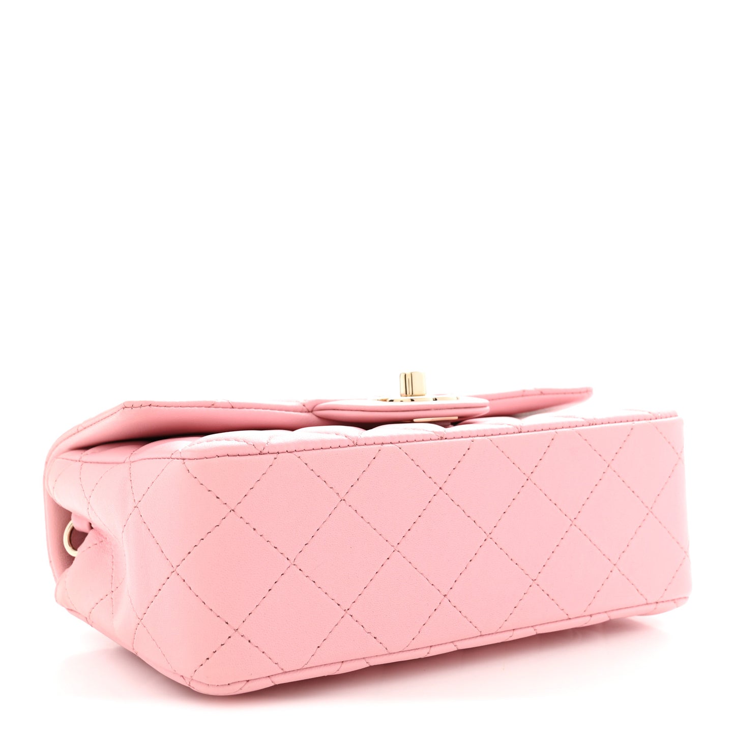 Lambskin Quilted Mini Rectangular Flap Pink