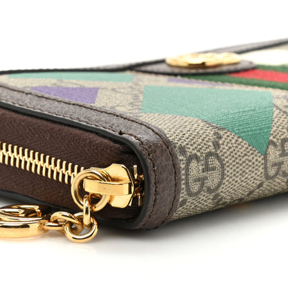 Gucci GG Supreme Monogram Web Geometric Ophidia Zip Around Wallet Beige Multicolor Brown Sugar 12 of 13